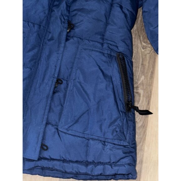 Hawke & Co Outfitter Blue Parka Coat With Faux Fur Hood Size 7/8 - Picture 6 of 8